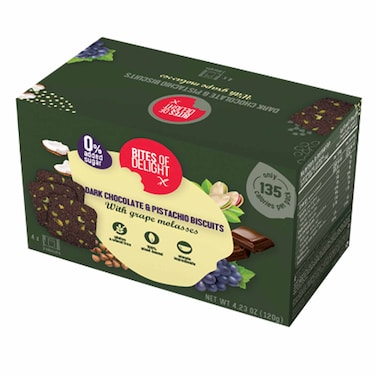 Bites Of Delight Dark Chocolate And Pistachio Biscuits 120GR