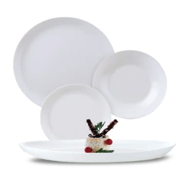 Diwali White 19 Pieces Dinner Set