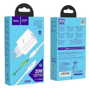 Hoco 20W Charger Set Usb A/Type-C