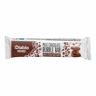 Diablo No Addded Sugar Milk Chocolate Bubble Bar 30GR