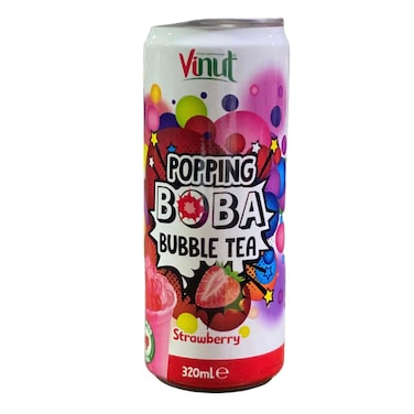Vinut Popping Boba Bubble Tea Strawberry 320ML