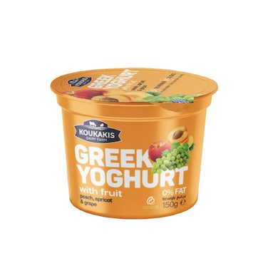 Koukakis Yogurt Peach Apricot And Grapes  150GR