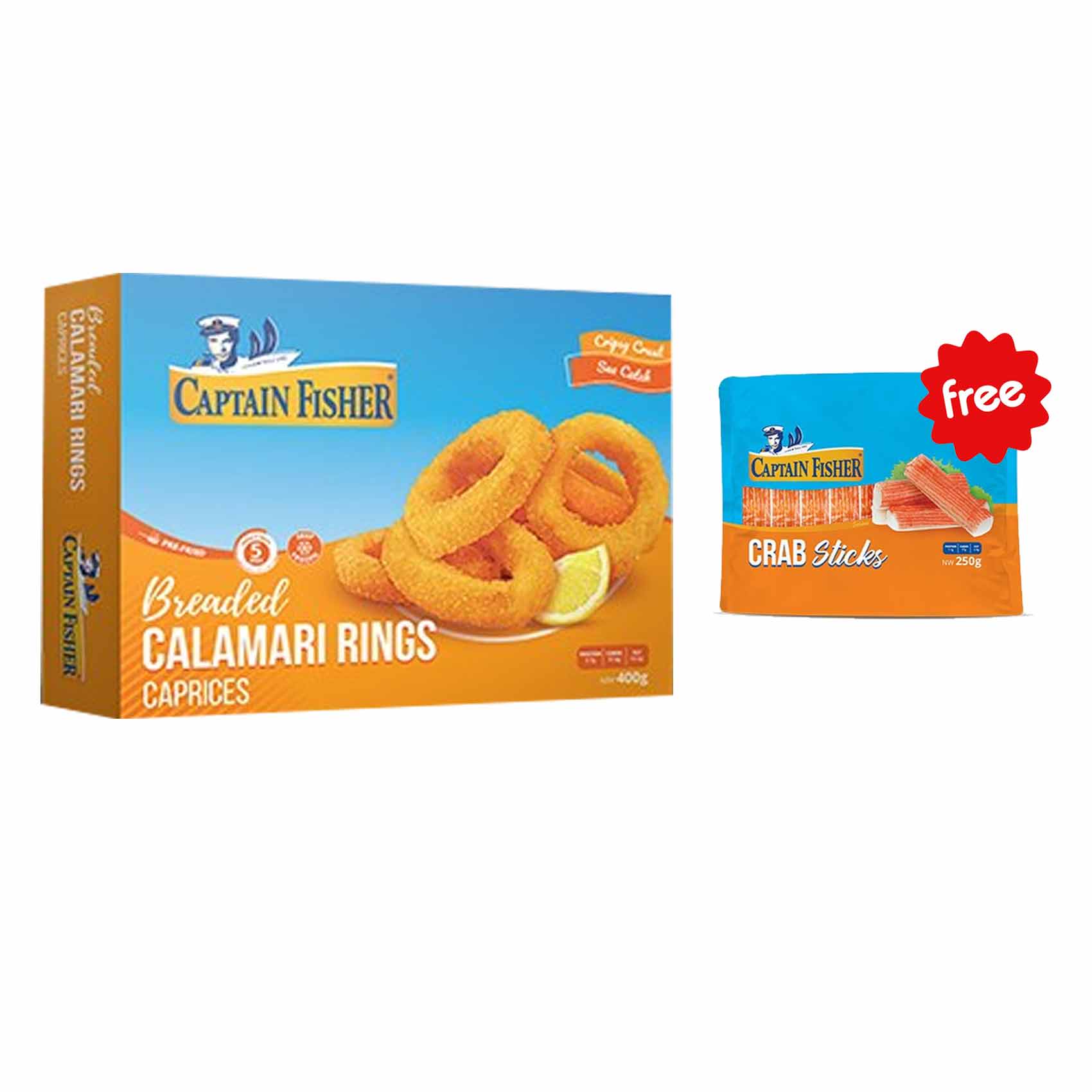 Captain Fisher Calamari 400GR + Crab stick 250GR Free