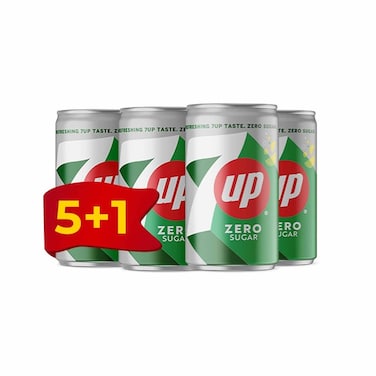 7UP ZERO CAN 185ML 5+1