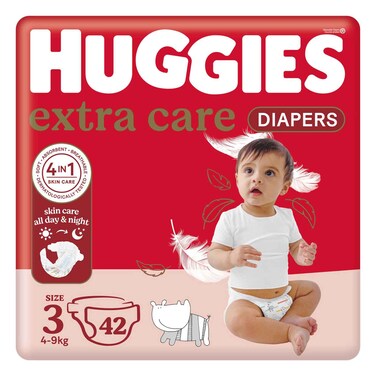 Huggies Extra Care S3 4-9 KG 42 Diapers 25% Off