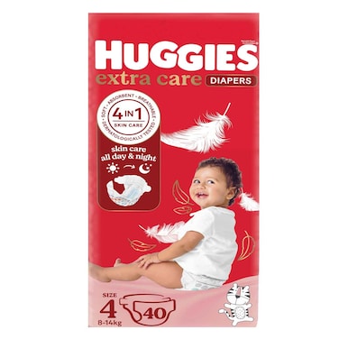 Huggies Extra Care S4 8-14 KG 40 Diapers 25% Off