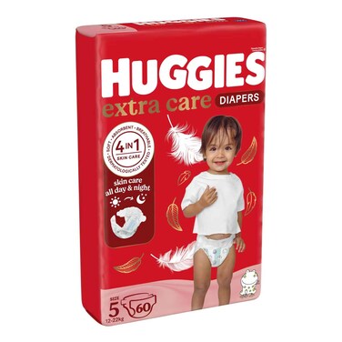 Huggies Extra Care Jumboo S5 12-22KG 60 Diapers 25% Off