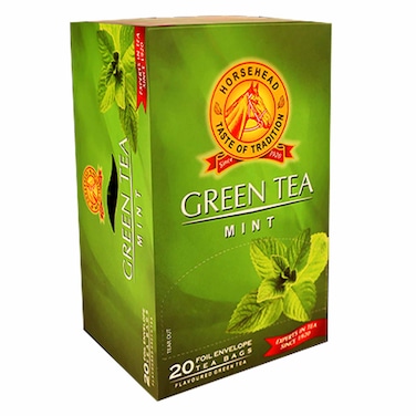 Horse Head Green Tea Mint 20 Foil Bags