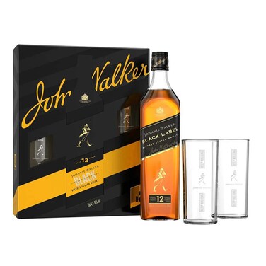 Johnnie Walker Black Label 750ML +2 Glasses