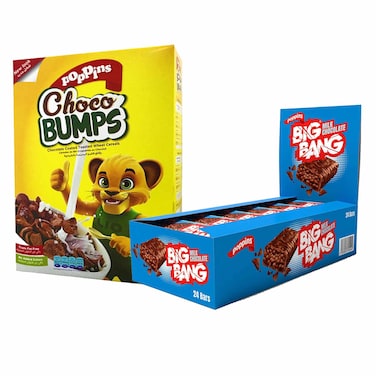 Poppins Choco Bump 750GR+Bing Bang Milk Chocolate 18GRX24