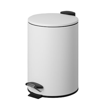 Thin Lid White Pedal Bin5L