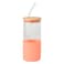 Glass Cup+Glass Straw 400ML Assorted