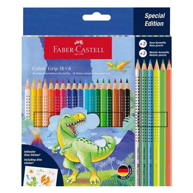Faber Castle 18+6 Color Pencil Grip Dinosaurus