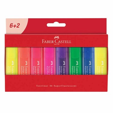 Faber Castle Textliner Superfluo Set Of 6+2 Free