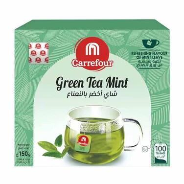 Carrefour 50 Tea Bags Green And Mint