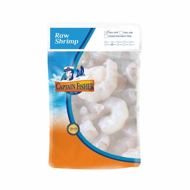Captain Fisher  Raw Shrimps 41/50 Peeled Tail Off 1KG