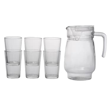 Glass 1400Ml Jar With 6Pieces 230ML