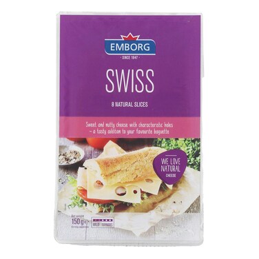 Emborg Swiss Sliced Cheese 150GR