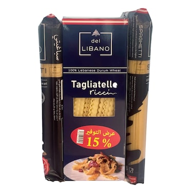 Del Libano Spaghetti 2X500GR + Tagliatelle 400GR