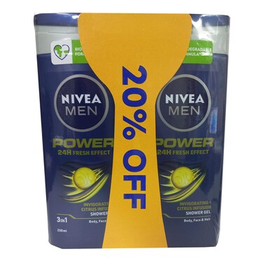 Nivea Shower Gel For Men 2X250ML 20% Off