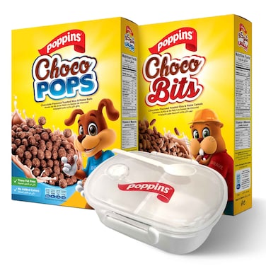 Poppins Choco Pops 350GR + Bits 350GR + Lunch Box