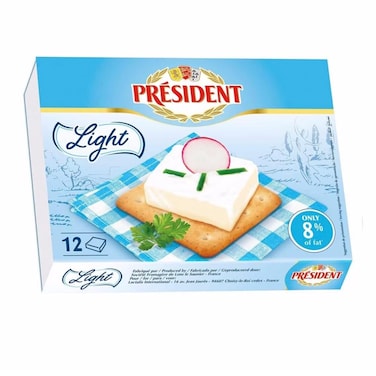 President Light Square Cheese 12 Pieces