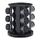 Rotating Spice Set 12 Jars Black 22X19CM