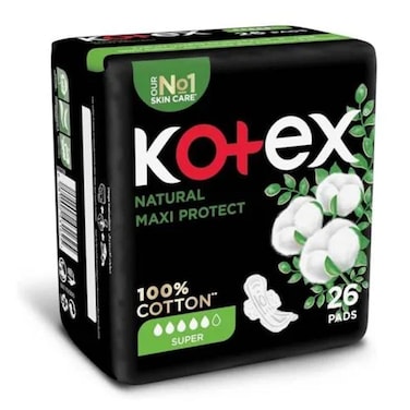 Kotex Pads Natural Maxi Protect Super 26'S