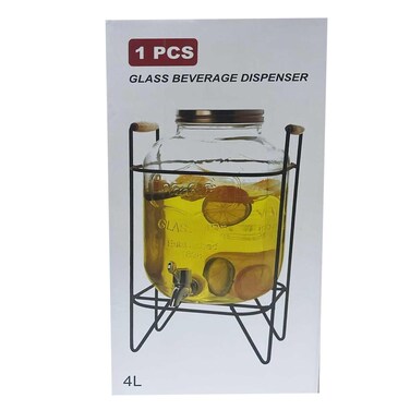 Glass Beverage Dispenser 4L