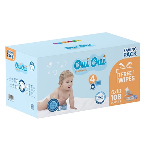 Buy Oui Oui Premium Box 9-18KG 108'Diaper+Wipes Online Carrefour