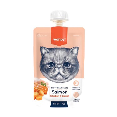 Wanpy Meat Paste Salmon, Chicken And Carrot For Cat 90GR