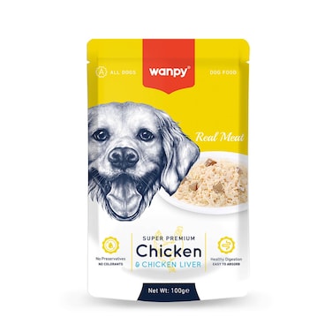 Wanpy Felits Chicken And Chicken Liver For Dog 100GR