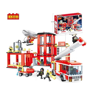 Fire Station + Truck Blocks 862 Pieces