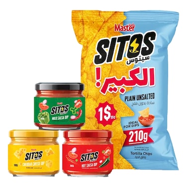 Master Dip Salsa 3X300GR + Sitos Chips 210GR