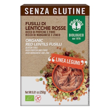 Probios Organic Red Lentil Fusili 250GR