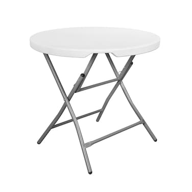 Round Metal Folding Table 80CM White