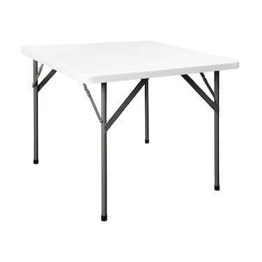 Squar Metal Folding Table 88CM White