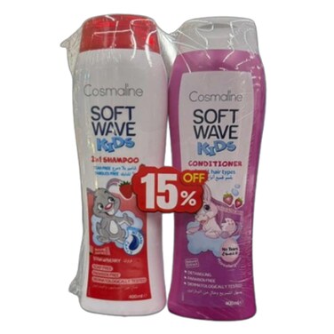 Soft Wave Kids Shampoo Strawberry 400ML+ Conditioner 400ML 15% Off