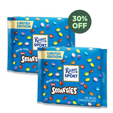 Ritter Sport Milk Chocolate Smarties 2x100GR 30% Off
