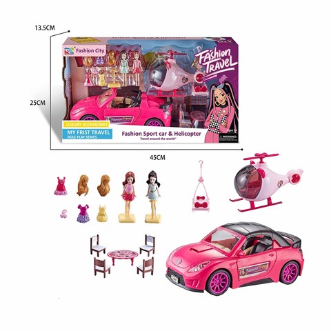 Sedan Pink Car And Plane