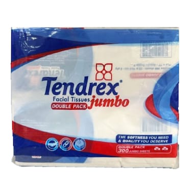 Tendrex Facial Tissue Jumbo 300'Sx2