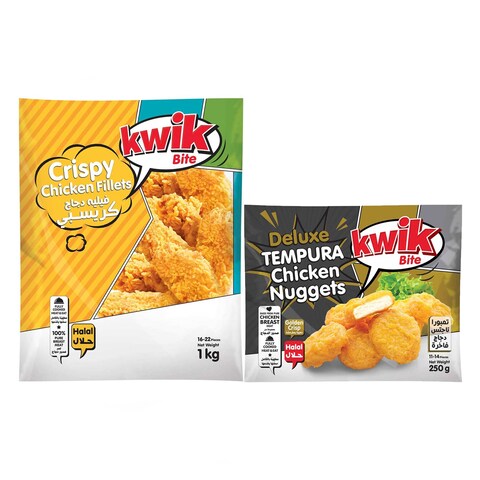 Kwik Crispy Chicken Fillets 1KG + Nuggets 250GR Free
