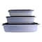 Set Boite Hermetique Rectangular 3 Pieces Black