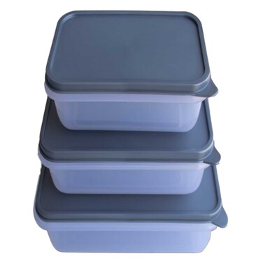 Set Boite Hermetique Rectangular 3 Pieces Silver