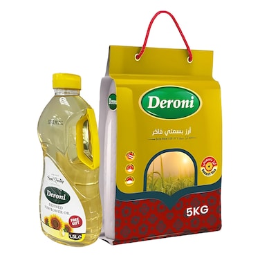 Deroni Basmati Gold Rice 5KG + Oil 1.5L