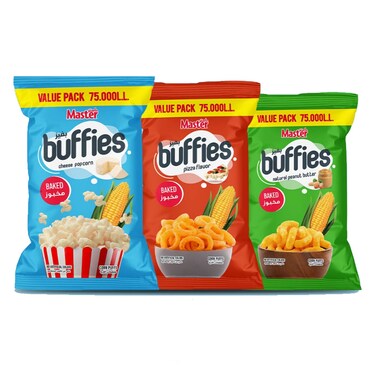 Master Chips Buffies Peanuts 150GR + Popcorn 130GR + Pizza 120GR