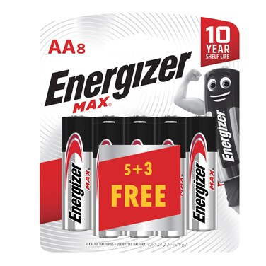 Energizer Max Battery AA 5+3 Free