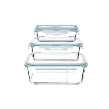 Rectangular Glass Container 3 Pieces