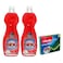 Brio Dishwashing Liquid 2X650ML + Vileda Ultra Free