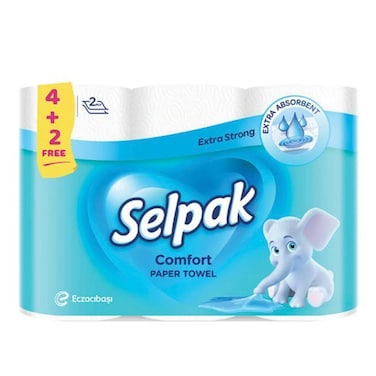 Selpak Comfort Towel Extra Strong Rolls 4+2 Free